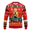 Agatsuma Zenitsu Demon Slayer Anime Ugly Christmas Sweater Red 1 Amazing Gift Idea Thanksgiving Gift