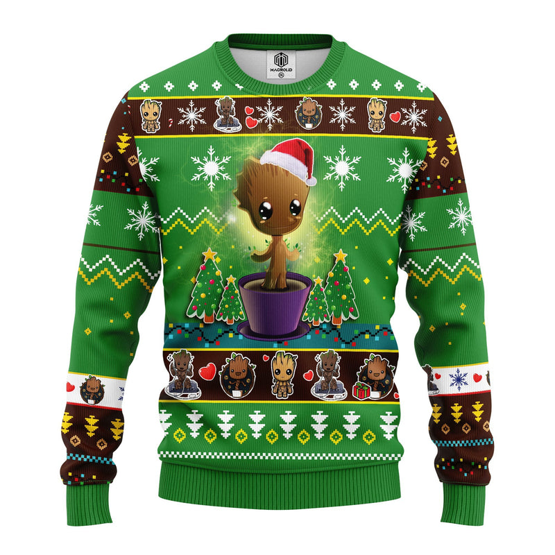 Baby Groot Ugly Christmas Sweater Green- Amazing Gift Idea Thanksgiving Gift Nearkii