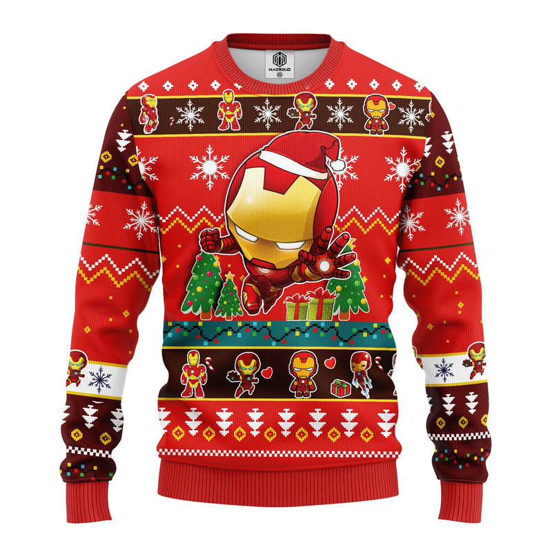 Iron Man Chibi Ugly Christmas Sweater Red Amazing Gift Idea Thanksgiving Gift Nearkii