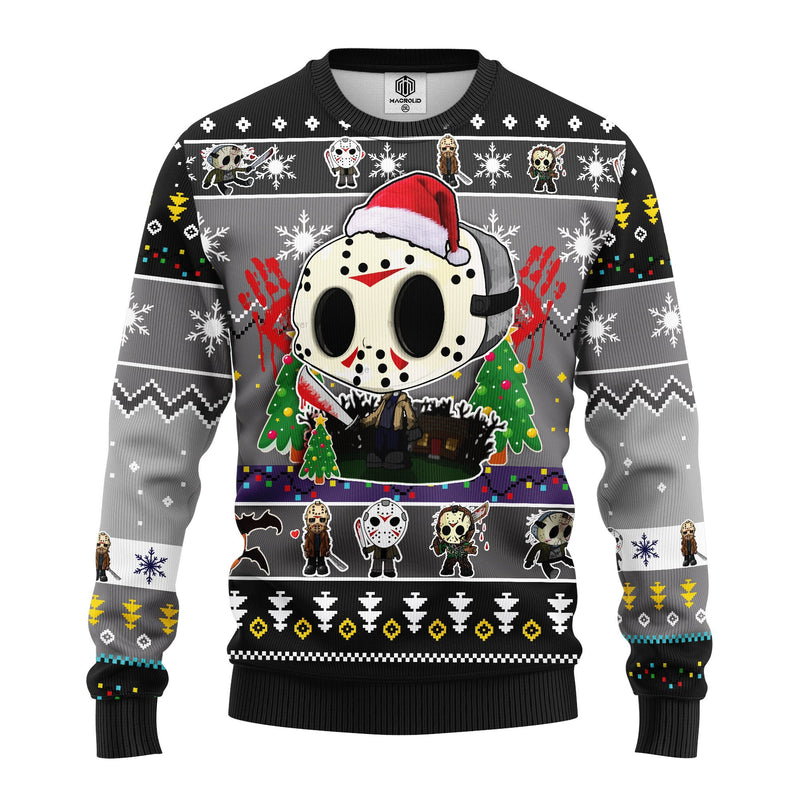 Jason Voorhees Chibi Ugly Christmas Sweater Amazing Gift Idea Thanksgiving Gift Nearkii