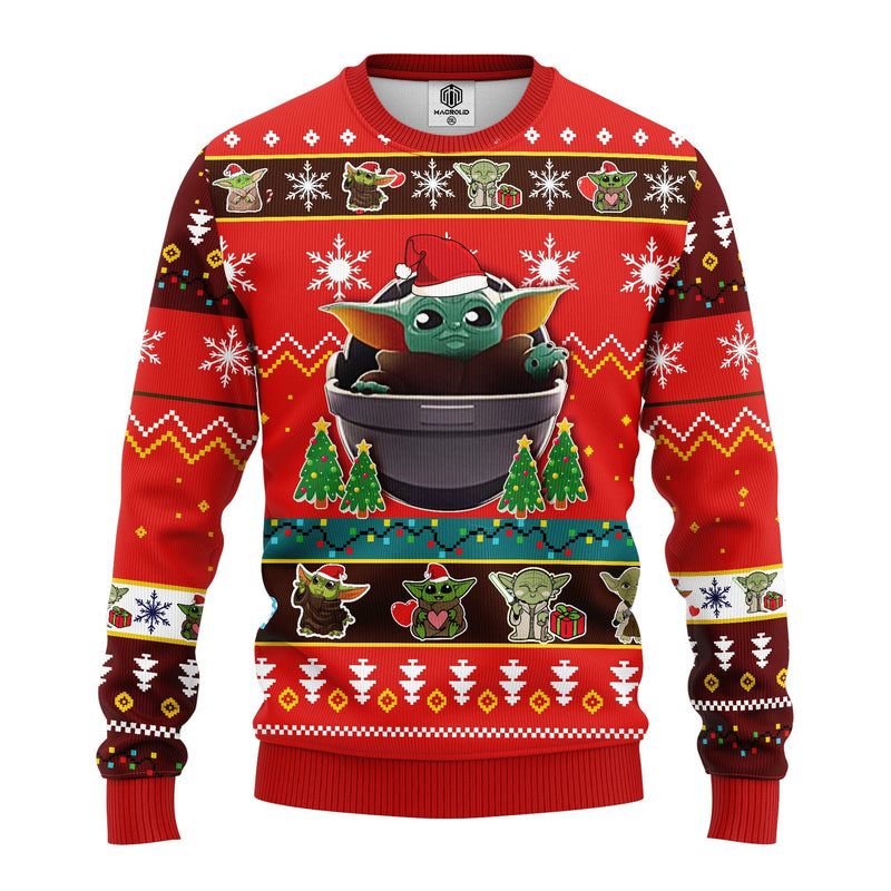 Baby Yoda Ugly Christmas Sweater Red 1- Amazing Gift Idea Thanksgiving Gift Nearkii