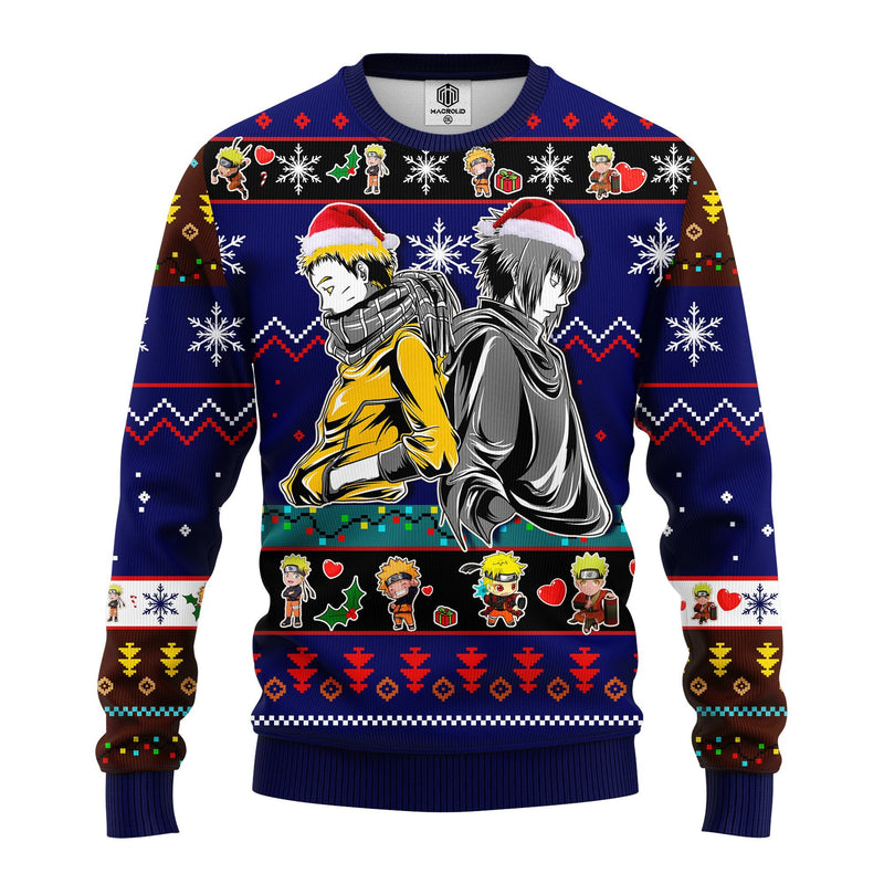 Naruto Sasuke Ugly Christmas Sweater Blue 1 Amazing Gift Idea Thanksgiving Gift Nearkii