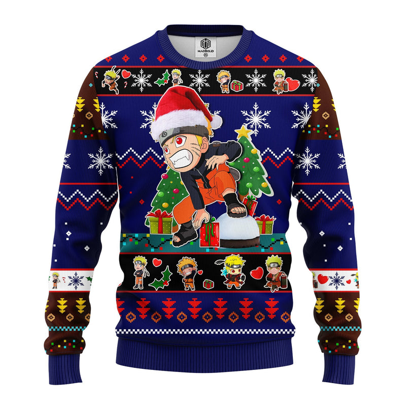 Naruto Kid Ugly Christmas Sweater Brown Blue 1 Amazing Gift Idea Thanksgiving Gift Nearkii