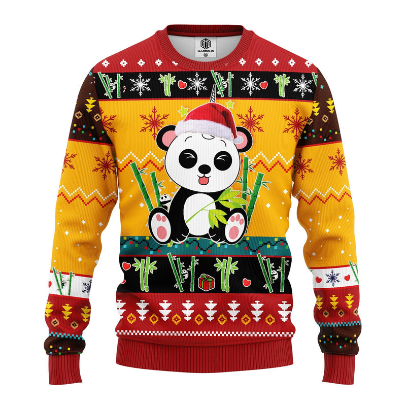 Panda Ugly Christmas Sweater Yellow Amazing Gift Idea Thanksgiving Gift Nearkii