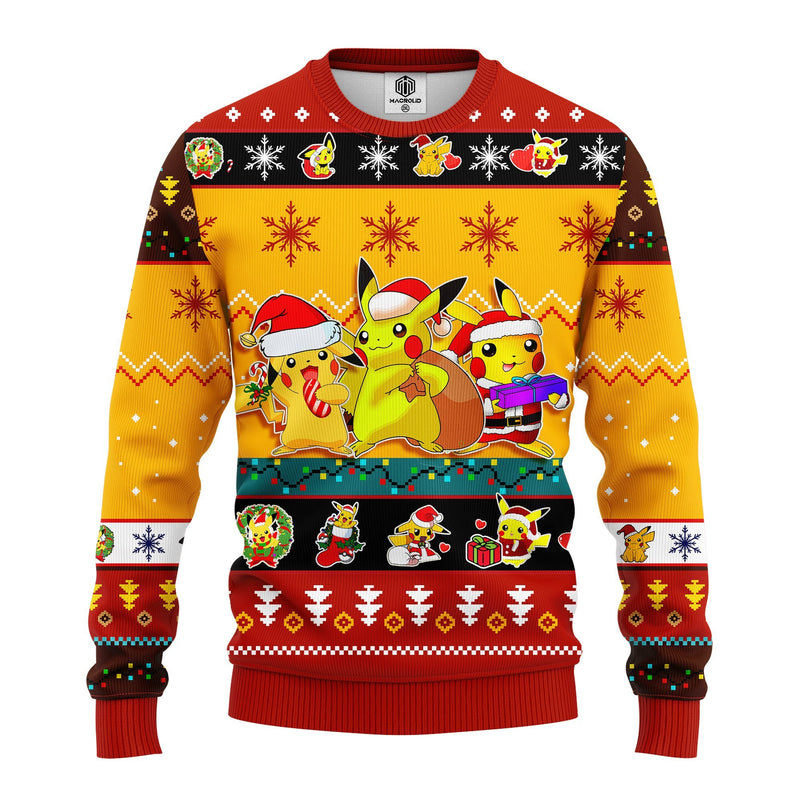 Pikachu Pokemon Ugly Christmas Sweater Yellow 2 Amazing Gift Idea Thanksgiving Gift Nearkii