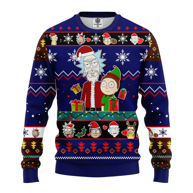 Rick And Morty Noel Ugly Christmas Sweater Blue 1 Amazing Gift Idea Thanksgiving Gift Nearkii