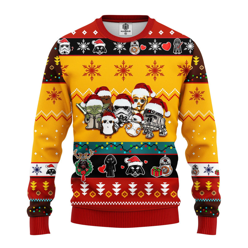 Star Wars Cute Ugly Christmas Sweater Yellow 2 Amazing Gift Idea Thanksgiving Gift Nearkii