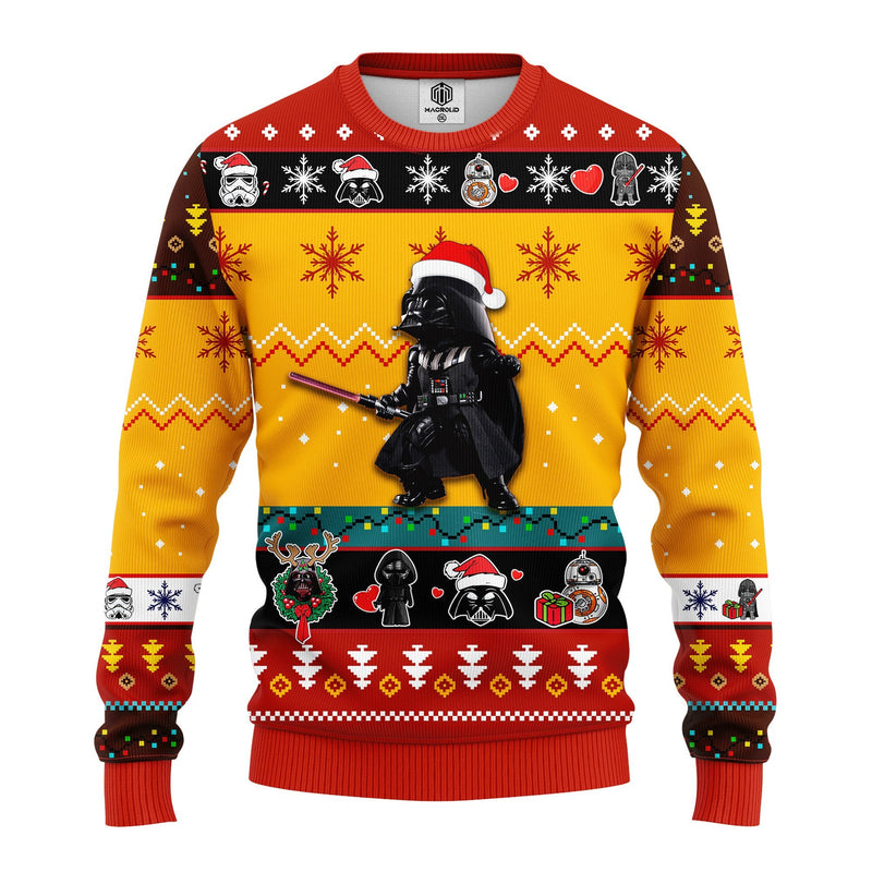 Darth Vader Cute Ugly Christmas Sweater Yellow 1 Amazing Gift Idea Thanksgiving Gift Nearkii