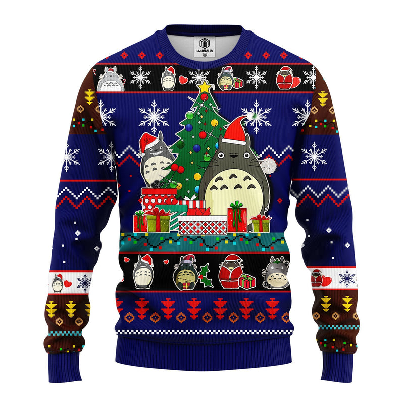 Totoro Ghibli Noel Ugly Christmas Sweater Blue 1 Amazing Gift Idea Thanksgiving Gift Nearkii