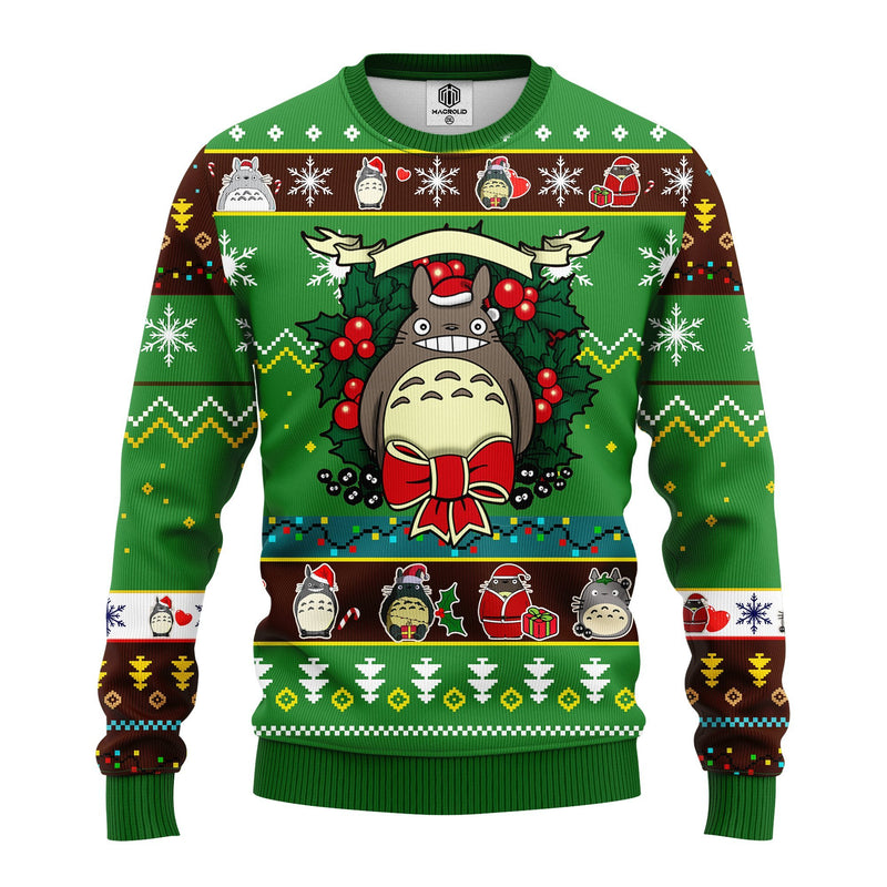 Totoro Ghibli Noel Ugly Christmas Sweater Green 1 Amazing Gift Idea Thanksgiving Gift Nearkii