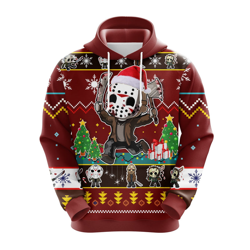 Friday The 13th Jason Voorhees Horror Movies Christmas Character Chibi Horror Christmas Cute Noel Mc Ugly Hoodie Amazing Gift Idea Thanksgiving Gift Nearkii