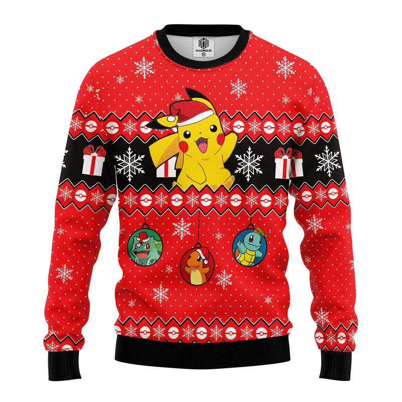 Pokemon Pikachu 3 Ugly Christmas Sweater Amazing Gift Idea Thanksgiving Gift Nearkii