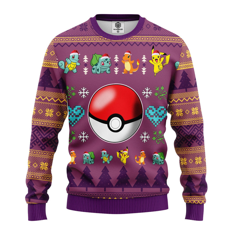 Pokemon Ball Ugly Christmas Sweater Amazing Gift Idea Thanksgiving Gift Nearkii