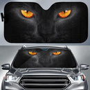 Black Cat Scary Yellow Eyes Dark Background Car Sun Shade Gift Ideas 2023 Nearkii