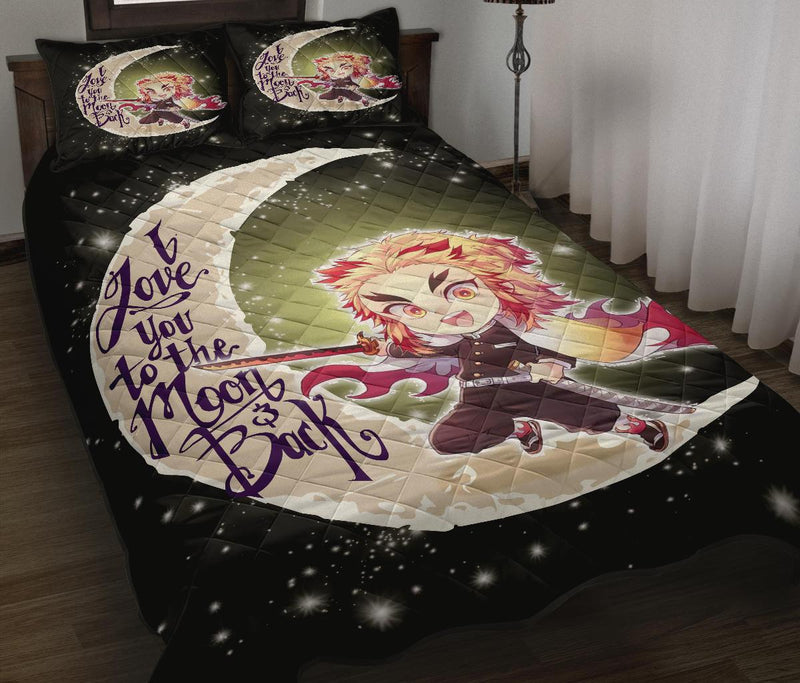 Demon Slayer Anime Chibi Moon Quilt Bed Sets Nearkii