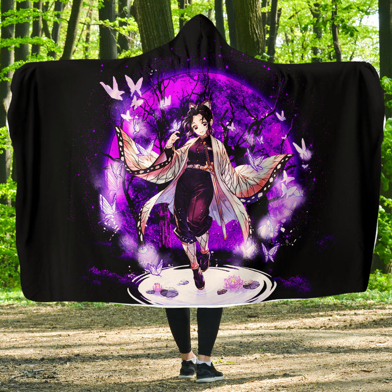 Shinobu Demon Slayer Moonlight Economy Hooded Blanket Nearkii