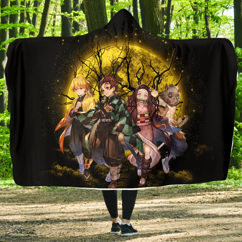 Moon Demonslayer Background Moonlight Economy Hooded Blanket Nearkii