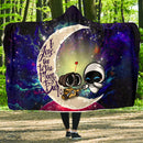 Wall - E Couple Love You To The Moon Galaxy Economy Hooded Blanket Nearkii
