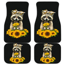 Sunflowers Racoon Sunflowers Front And Back Car Mats (Set Of 4) Nearkii