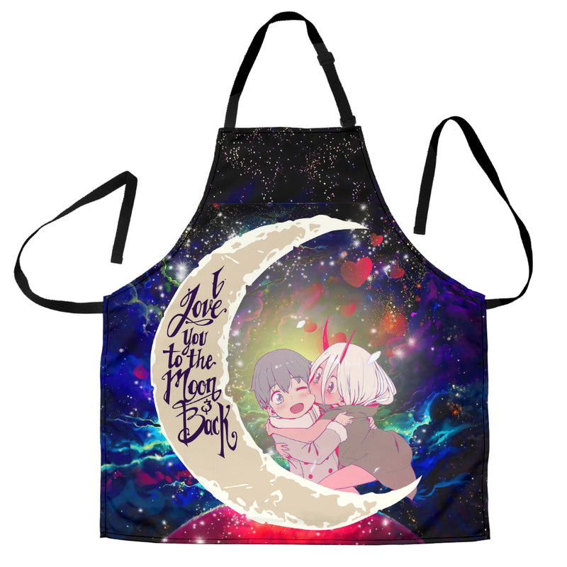 Darling In The Franxx Hiro And Zero Two Love You To The Moon Galaxy Custom Apron Best Gift For Anyone Who Loves Cooking