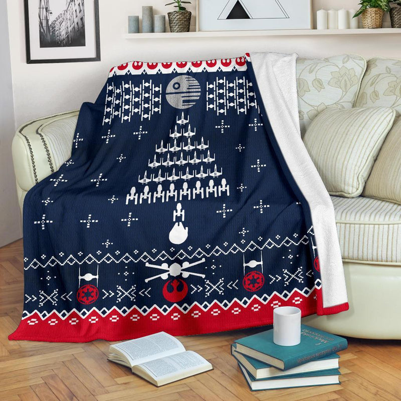 Star Wars Spaceship Ugly Christmas Custom Blanket Home Decor Nearkii