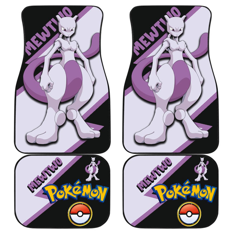 Mewtwo Car Floor Mats Custom Anime Pokemon Car Interior Accessories Nearkii