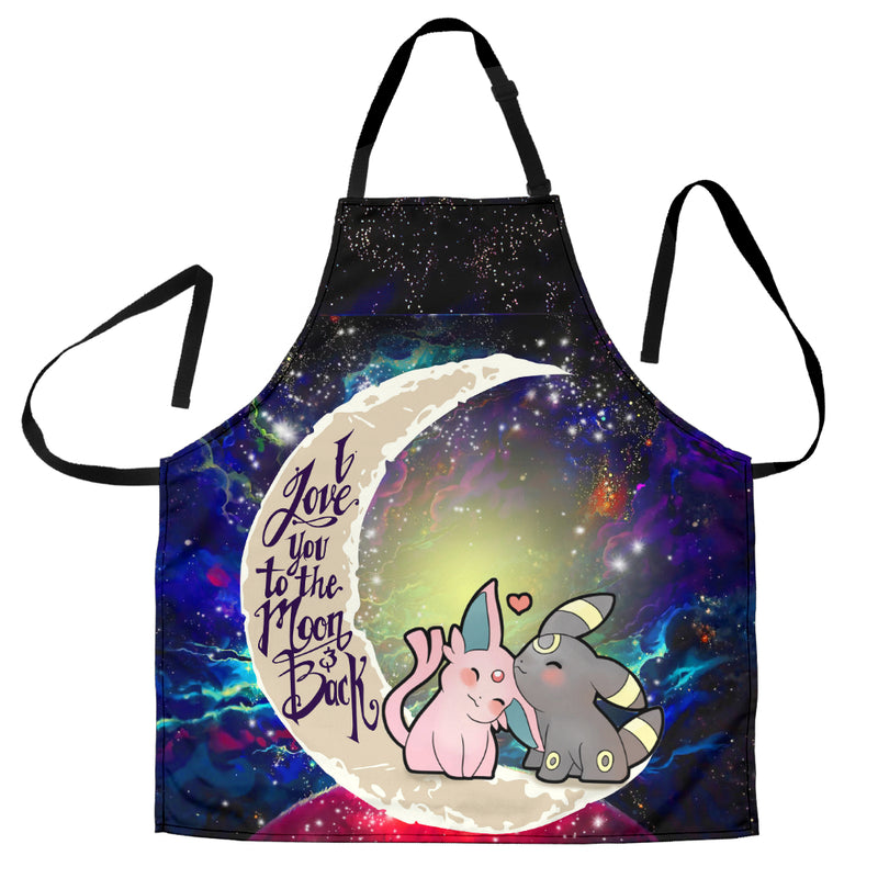 Pokemon Espeon Umbreon Love You To The Moon Galaxy Custom Apron Best Gift For Anyone Who Loves Cooking
