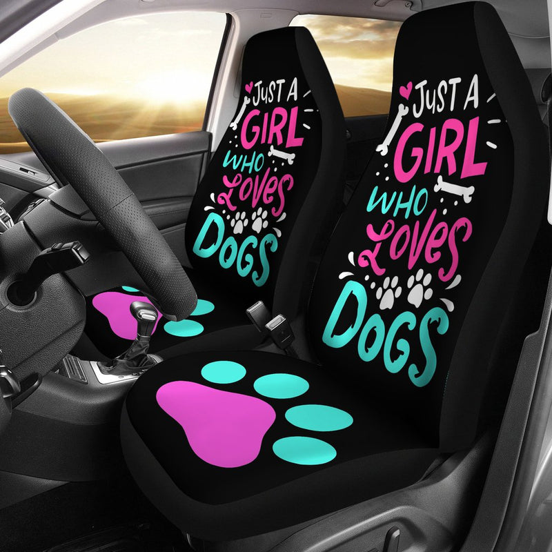 Best Just A Girl Who Loves Dog Premium Custom Car Seat Covers Decor Protector Nearkii