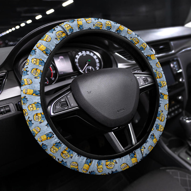 Minions Blue Premium Car Steering Wheel Cover Nearkii
