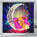 Cute Eevee Pokemon Sleep Night Love You To The Moon Galaxy Shower Curtain Nearkii