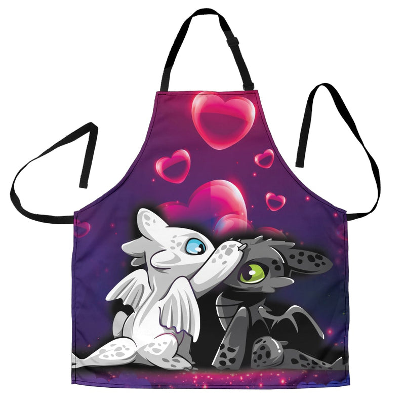 Night Fury Light Fury Love How To Train Your Dragon Custom Apron Gift for Cooking Guys