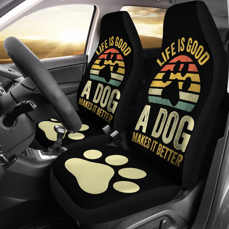 Best Life Is Good A Dog Makes It Better Premium Custom Car Seat Covers Decor Protector Nearkii