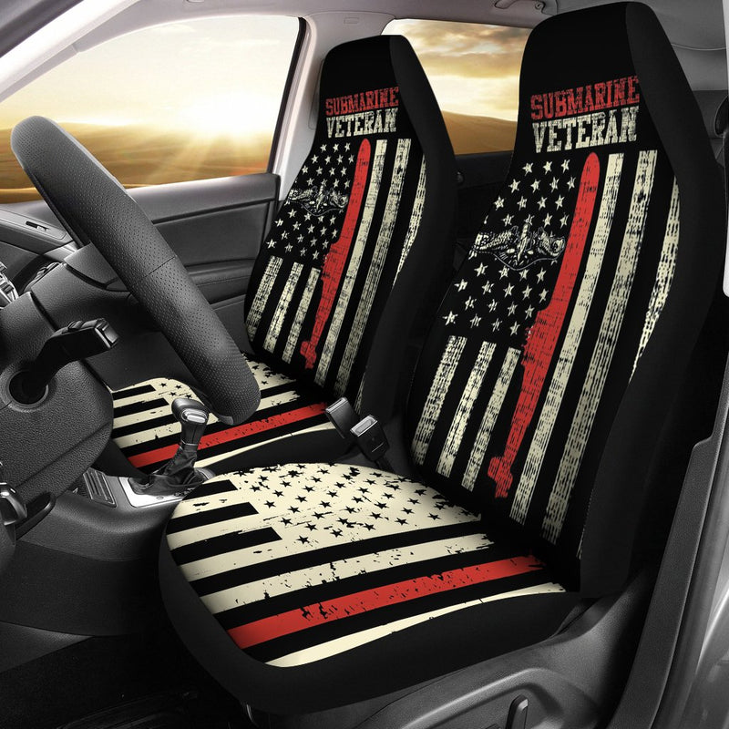 Best Us Navy Submarine Veteran Usa Flag Vintage Premium Custom Car Seat Covers Decor Protector Nearkii