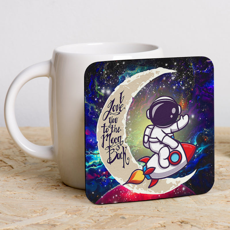 Astronaut Chibi Love You To The Moon Galaxy Square Coasters