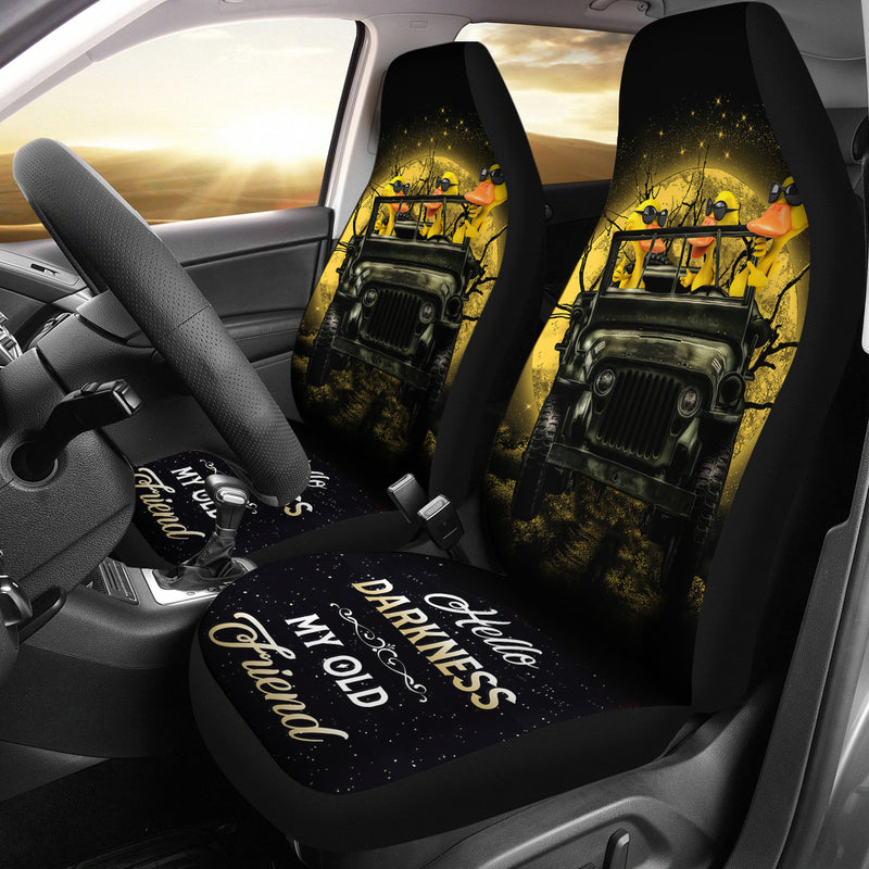 Funny Ducks Ride Jeep Funny Moonlight Halloween Premium Custom Car Seat Covers Decor Protectors Nearkii