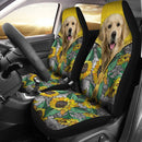Fun Car Decor Golden Sunflower Zip Premium Custom Car Seat Covers Decor Protector