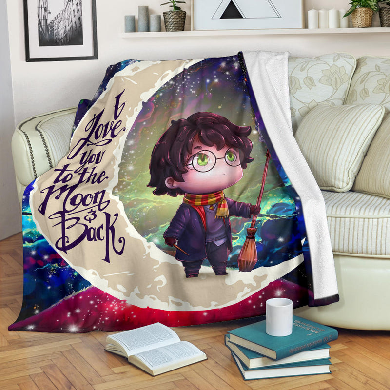 Harry Potter Chibi Love You To The Moon Galaxy Premium Blanket Nearkii