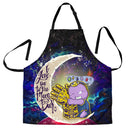 Cute Thanos Love You To The Moon Galaxy Custom Apron Best Gift For Anyone Who Loves Cooking