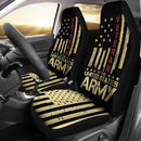Best Patriotic U.S Army Veteran Red Line American Flag Premium Custom Car Seat Covers Decor Protector Nearkii