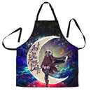 Anime Girl Soul Eater Love You To The Moon Galaxy Custom Apron Best Gift For Anyone Who Loves Cooking Nearkii