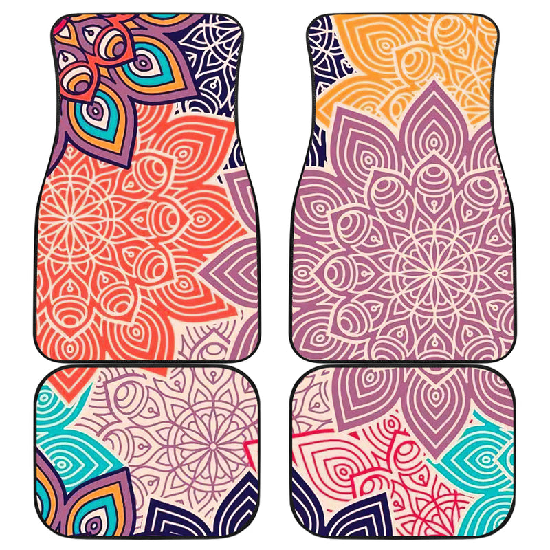 Colorful Floral Mandalas Car Floor Mats Car Accessories Nearkii