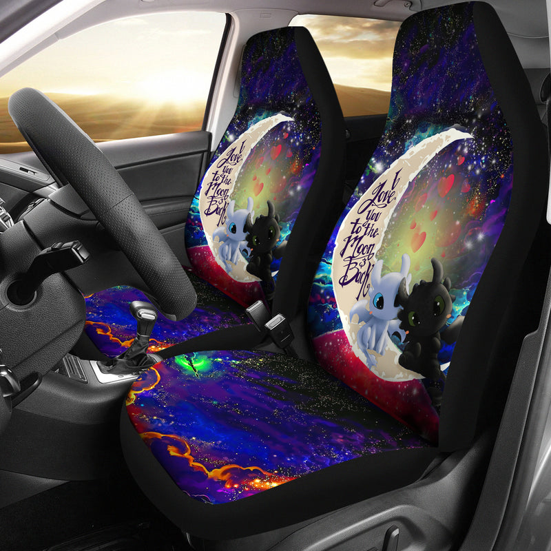 Toothless Light Fury Night Fury Love You To The Moon Galaxy Car Seat Covers Nearkii
