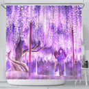 Anime Girl Under Blossom Tree Shower Curtain Nearkii