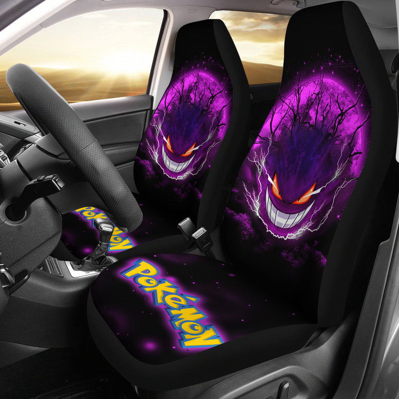 Gengar Pokemon Ghost Scary Moonlight Premium Custom Car Seat Covers Decor Protectors Nearkii