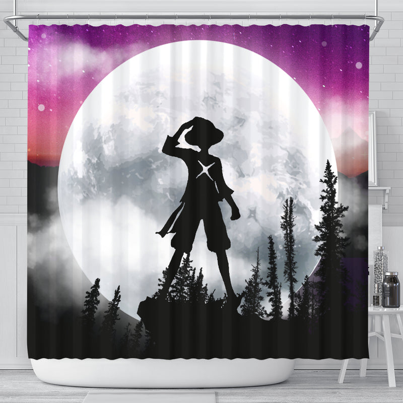 One Piece Moon Night Shower Curtain Nearkii