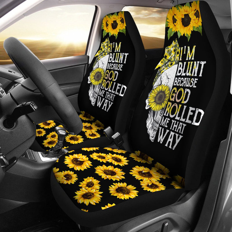 Best Skull Sunflower Premium Custom Car Seat Covers Decor Protector Nearkii