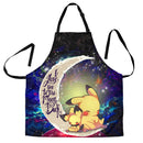 Pikachu Pokemon Sleep Love You To The Moon Galaxy Custom Apron Best Gift For Anyone Who Loves Cooking