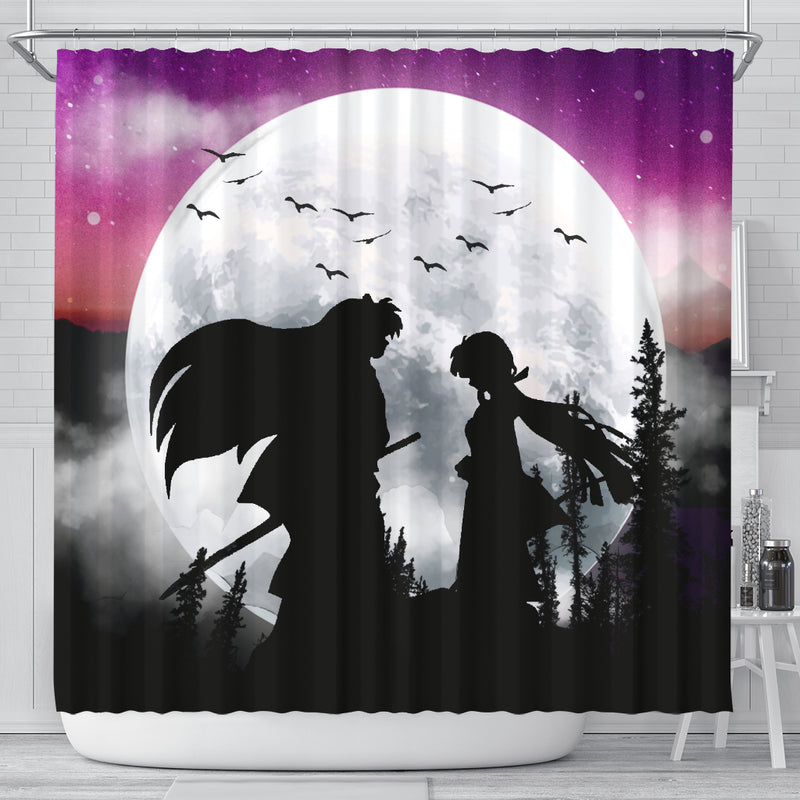 Inuyasha Couple Moon Night Galaxy Shower Curtain Nearkii