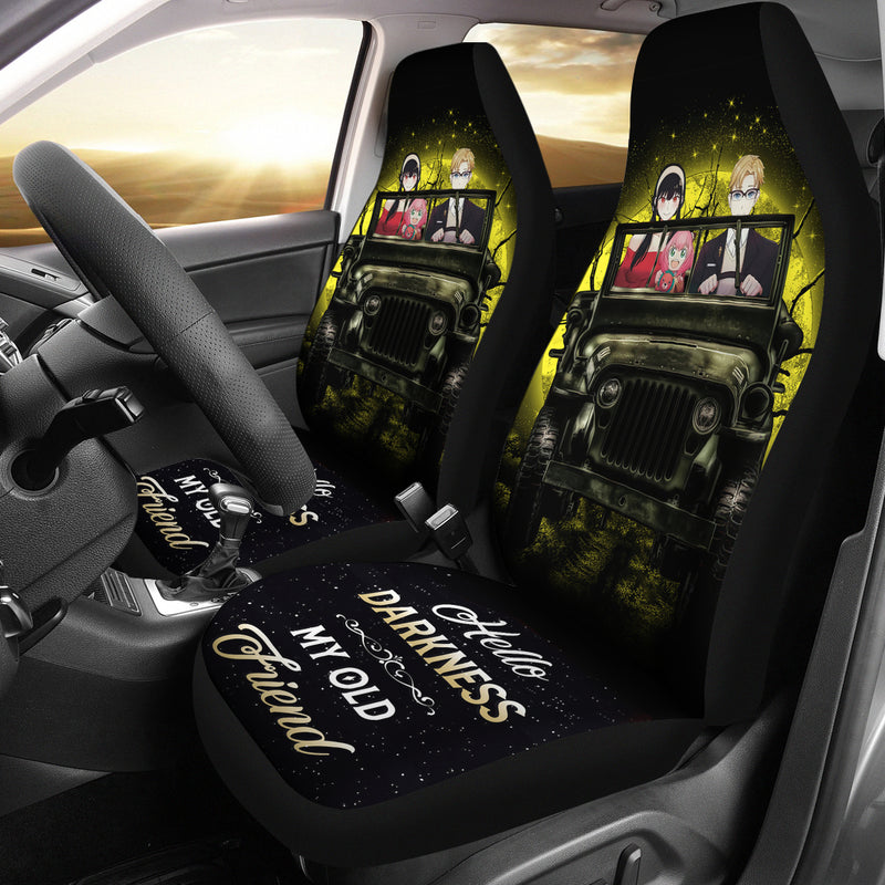 Spy X Family Yor And Anya Ride Jeep Moonlight Halloween Anime Premium Custom Car Seat Covers Decor Protectors Nearkii