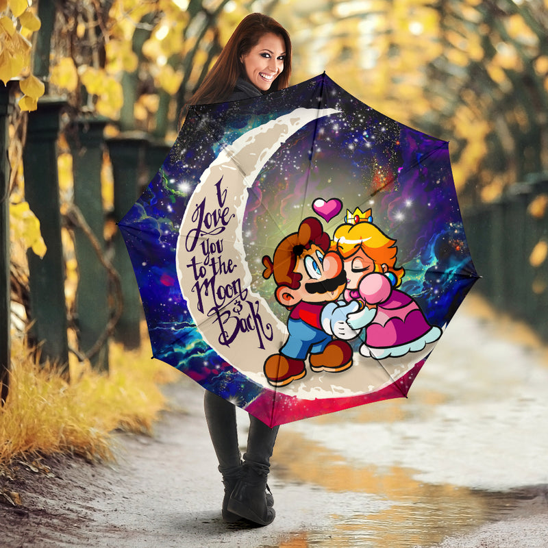 Mario Couple Love You To The Moon Galaxy Umbrella Nearkii